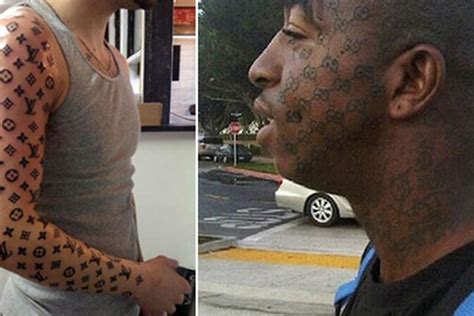 guy with tattoo face in louis vuitton|Man’s Louis Vuitton Face Tattoos Go Viral .